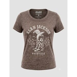 Alan Jackson Nashville Graphic Tee Goodie Two‎ Sleeves Brown XXL Womens